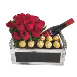 Cajita Festejo con rosas
