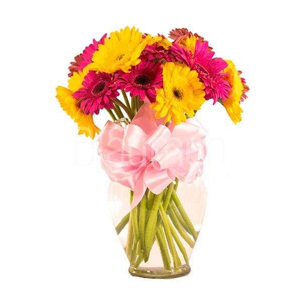 Jarrón con gerberas