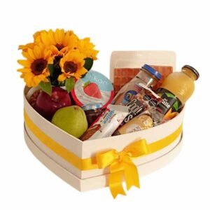 corazón con girasoles