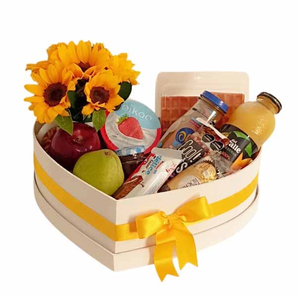 corazón con girasoles